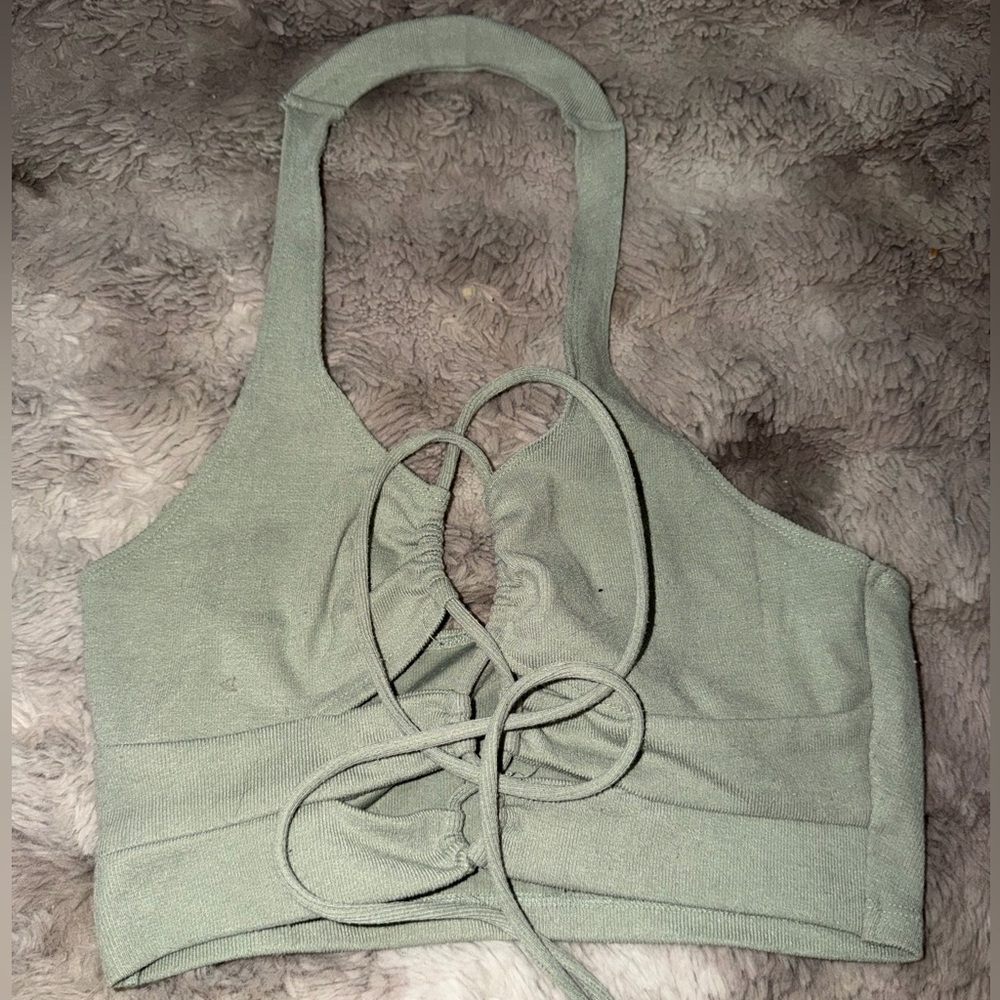 Princess Polly Light Green Halter Top